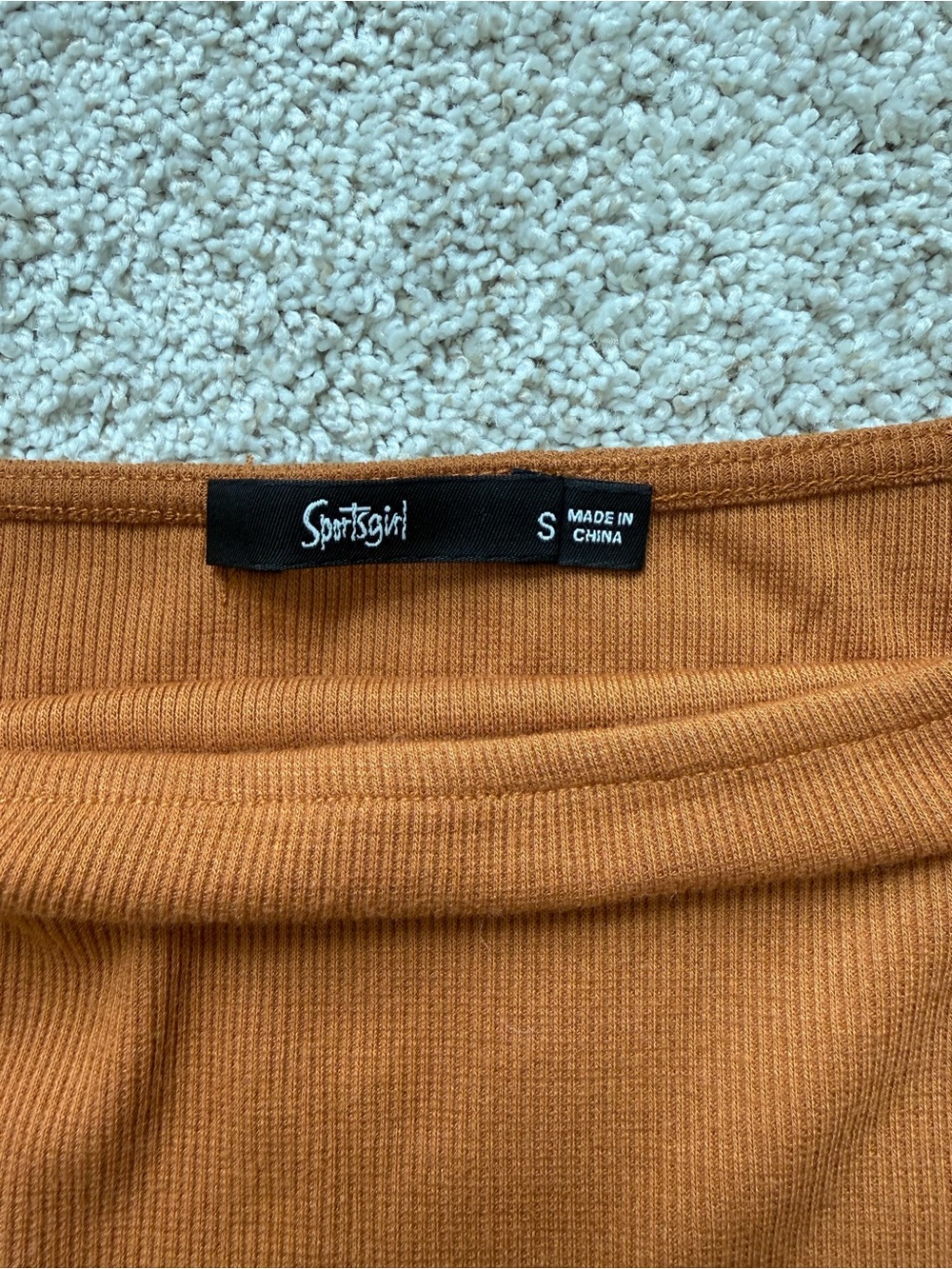 Women's Ribbed Spaghetti Strap Tank Top - Rust - Picture 3 of 4